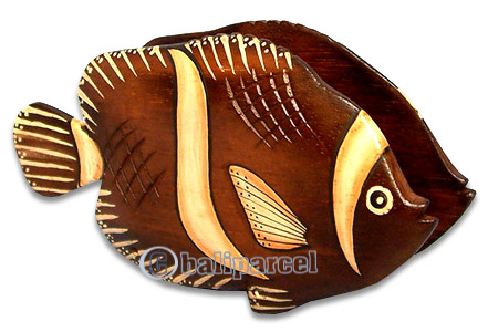 Wooden Tropical Fish, Handcarved From Albesia Wood