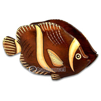 Wooden Tropical Fish, Handcarved From Albesia Wood