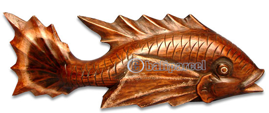 Wooden Tropical Fish, Handcarved From Albesia Wood