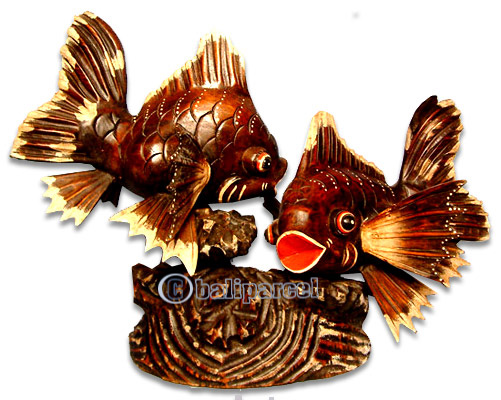 Wooden Tropical Fish, Handcarved From Albesia Wood