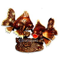 Wooden Tropical Fish, Handcarved From Albesia Wood