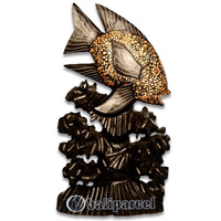 Wooden Tropical Fish, Handcarved From Albesia Wood