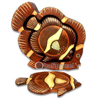 Wooden Tropical Fish, Handcarved From Albesia Wood