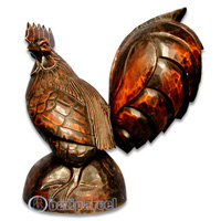 Wooden Chicken, Hand Carved From Albesia Wood