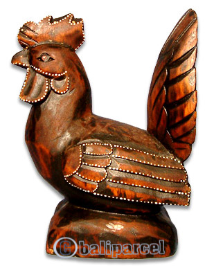 Wooden Chicken, Hand Carved From Albesia Wood