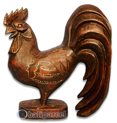 Wooden Chicken, Hand Carved From Albesia Wood