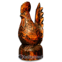 Wooden Chicken, Hand Carved From Albesia Wood