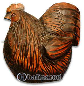 Wooden Chicken, Hand Carved From Albesia Wood