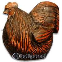 Wooden Chicken, Hand Carved From Albesia Wood