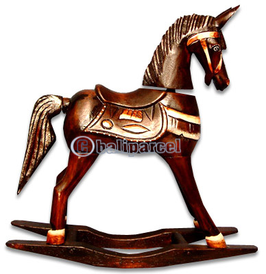 Wooden Horse, Handcarved From Albesia Wood