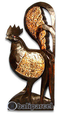 Wooden Chicken, Hand Carved From Albesia Wood