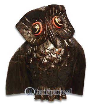 Wooden Owl, Handcarved From Albesia Wood
