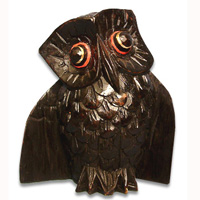 Wooden Owl, Handcarved From Albesia Wood
