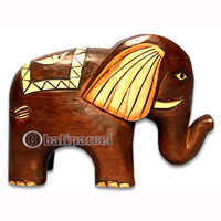 Wooden Elephant, Handcarved From Albesia Wood