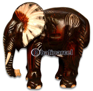 Wooden Elephant, Handcarved From Albesia Wood