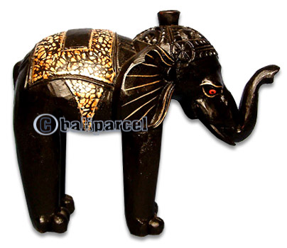 Wooden Elephant, Handcarved From Albesia Wood