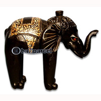 Wooden Elephant, Handcarved From Albesia Wood