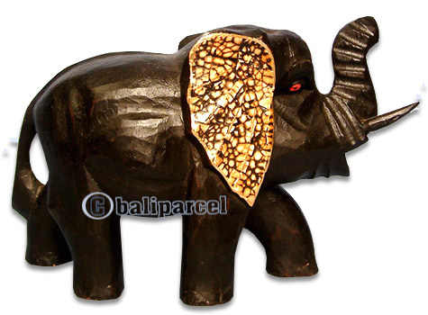 Wooden Elephant, Handcarved From Albesia Wood