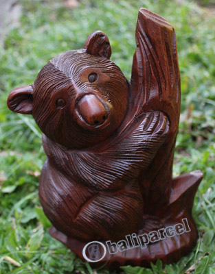 Wooden Koala, Hand Carved From Suar Wood