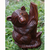 Wooden Koala, Hand Carved From Suar Wood