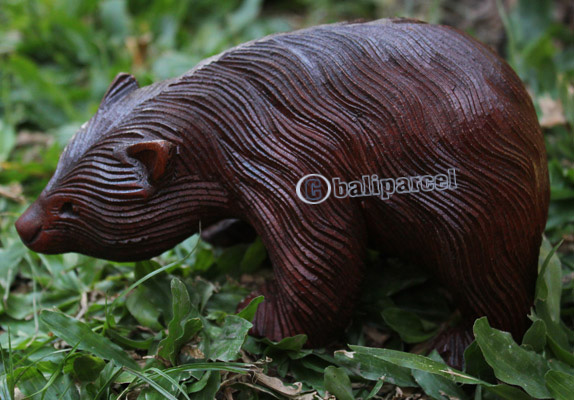 Wooden Wombat, Handcarved From Suar Wood
