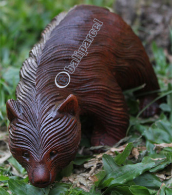 Wooden Wombat, Handcarved From Suar Wood