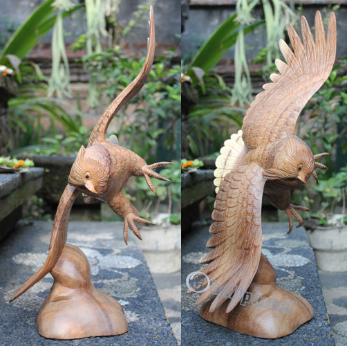 Flying Wooden Owl Handcarved From Suar Wood.