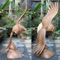 Flying Wooden Owl Handcarved From Suar Wood.