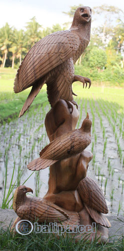 Wooden Eagle Handcarved From Suar Wood