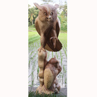 Wooden Owl Handcarved From Suar Wood