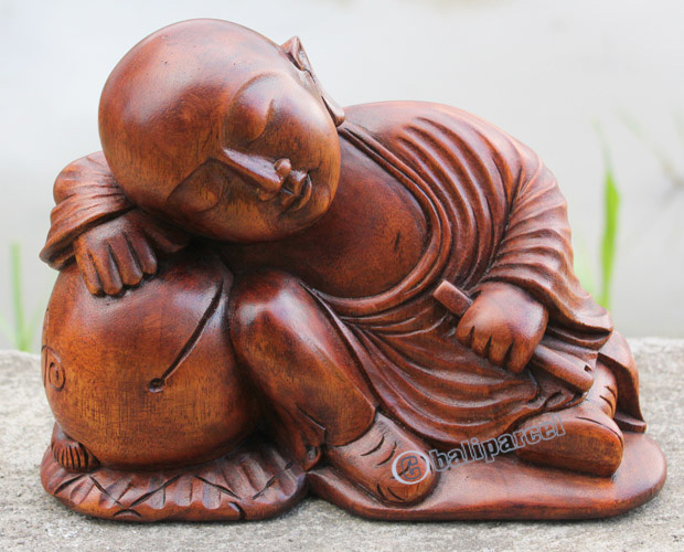 Wooden Sleeping Buddha, Hand Carved Suar Wood
