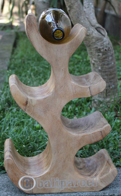 Wooden Wine Bottle Rack,  Handcrafted From Suar Wood