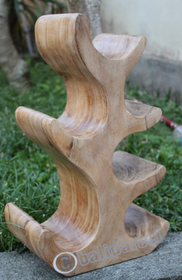Wooden Wine Bottle Rack,  Handcrafted From Suar Wood