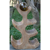 Wooden Wine Bottle Rack,  Handcrafted From Suar Wood