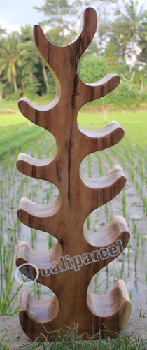 Wooden Wine Bottle Rack,  Handcrafted From Suar Wood