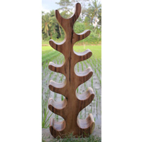 Wooden Wine Bottle Rack,  Handcrafted From Suar Wood