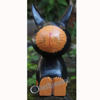Wooden Rabbit With Painted, Hand Carved From Albesia Wood