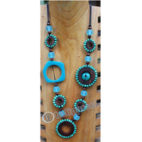 Necklace, Made From Glass, Resin And Sono Wood
