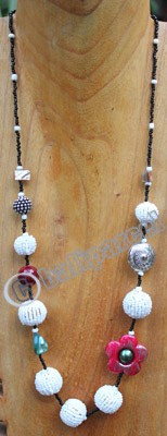 Necklace, Made From Resin With Beaded Balls