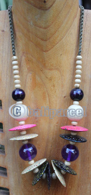 Necklace, Made From Glass And Sono Wood