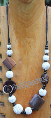 Necklace, Made From Sono Wood With Beaded Balls