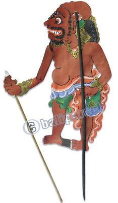 Leather Puppet, Bali Hindu Mythical Figure: Raksasa Gundul