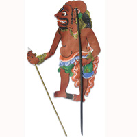 Leather Puppet, Bali Hindu Mythical Figure: Raksasa Gundul