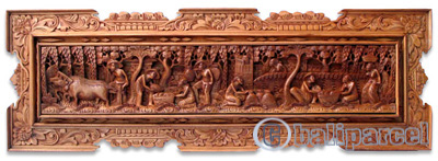 Wooden Wallhanging, Handcarved From Magnolia Wood