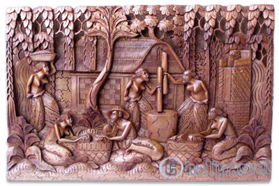 Wooden Wallhanging, Handcarved From Magnolia Wood