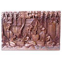 Wooden Wallhanging, Handcarved From Magnolia Wood