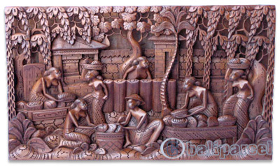 Wooden Wallhanging, Handcarved From Magnolia Wood
