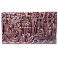 Wooden Wallhanging, Handcarved From Magnolia Wood