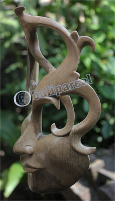 Wooden Mask Carving, Hand Carved From Waru Wood