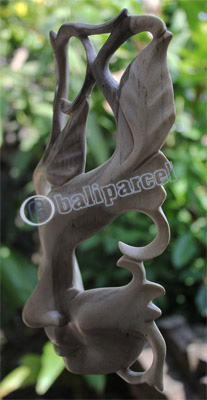 Wooden Mask Carving, Hand Carved From Waru Wood